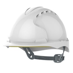 JSP EVO3 Mid Peak OneTouch Slip Ratchet Vented Safety Helmet White