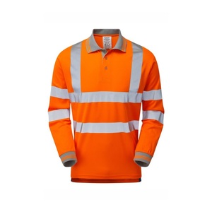 PULSAR PR470 Hi-Vis Long Sleeve Polo Shirt Orange