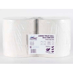 Mini Jumbo Toilet Roll 2Ply 3" Core White (Pack 12)