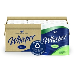 Whisper Eco Toilet Rolls 2Ply White 210 Sheet (Case 40)