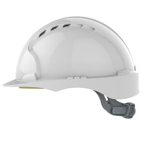 JSP EVO3 Mid Peak OneTouch Slip Ratchet Vented Safety Helmet White