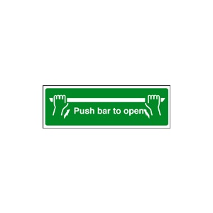 Push Bar To Open (photo. Rigid Plastic,300 X 100mm)